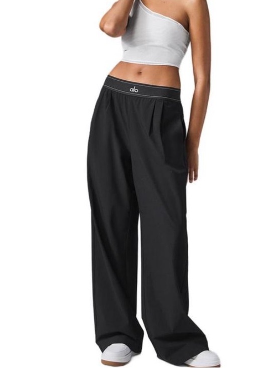 ALO Yoga Pants - ALO Yoga Black Wide-Leg Pants